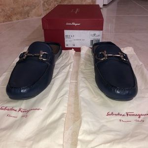 Navy Salvatore Ferragamo Shoes size 9